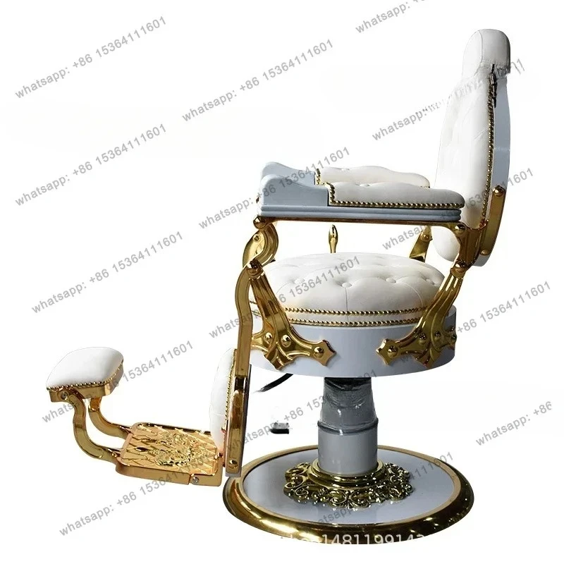 High-end retro men's oil head shop hair chair hair salon can put down the shaving and trimming hair chair