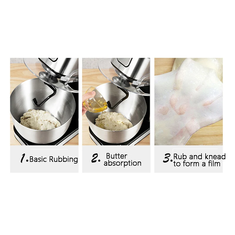 خلاط جديد بحامل 9.5 كيو تي، خلاط طعام برأس مائل 10 سرعات، خلاط كهربائي للمطبخ Vezzio 660 وات مع وعاء من الفولاذ المقاوم للصدأ #5