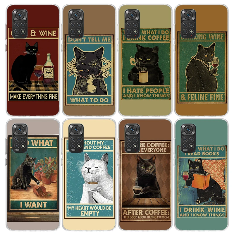 Funny Cat Poster Daily Life Phone Case for Xiaomi Redmi Note 13 12S 12 11S 11 11E 11T 10S 10 Pro Plus 9 9S 8 8T 7 5G Soft Cover