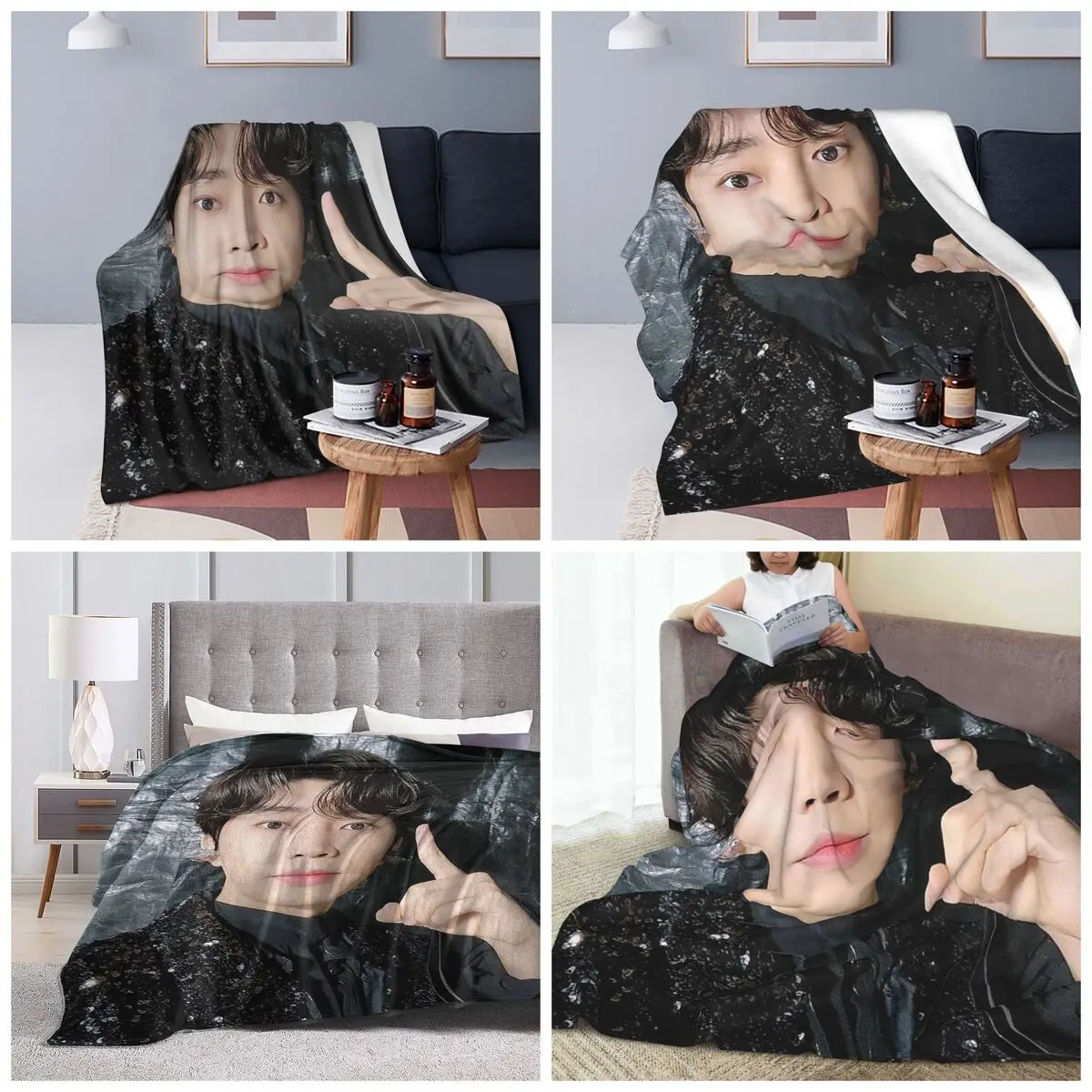 Lim Young Woong Blankets Soft Warm Flannel Throw Blanket Bedding for Bed Travel Home Sofa