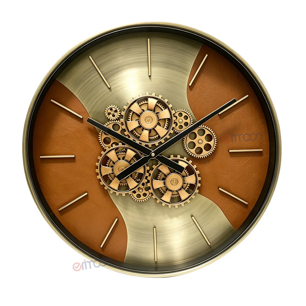 American retro Nordic gear wall clock - Creative Roman dynamic gear clock - Clock for living room, hotel decoration - Wholesale