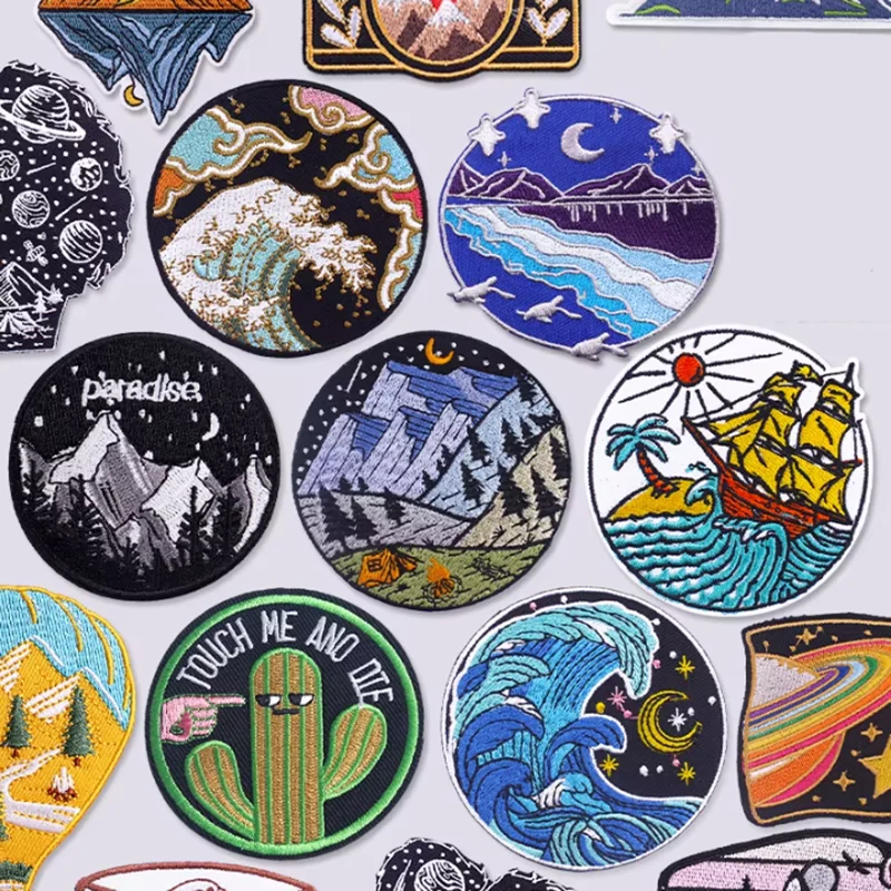 

1-5PCS Outdoor Camping Applique/Embroidery Patch Iron On Patches For Clothing Thermoadhesive Patches On Clothes DIY Sewing Patch