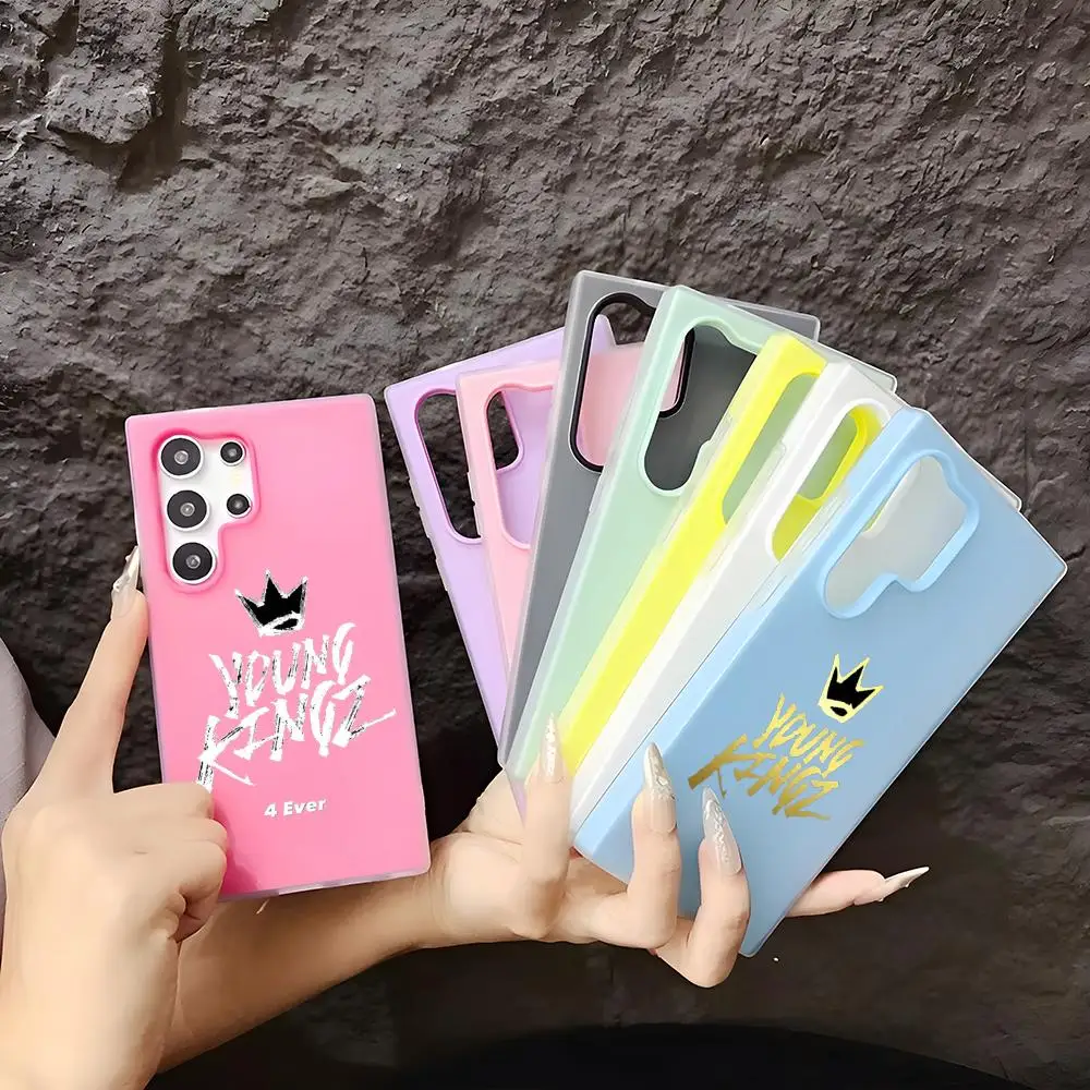 M-Myke TowerS Singer Rap Phone Case Soft TPU Clear Case For Samsung S22-S26, 2-in-1 Detachable Multi-Color Card Holder