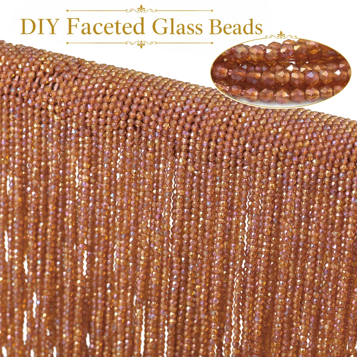 Glass Seed Beads 2Mm Jewelry Making - 2mm 180-540Pcs Light Red Crystal Glass