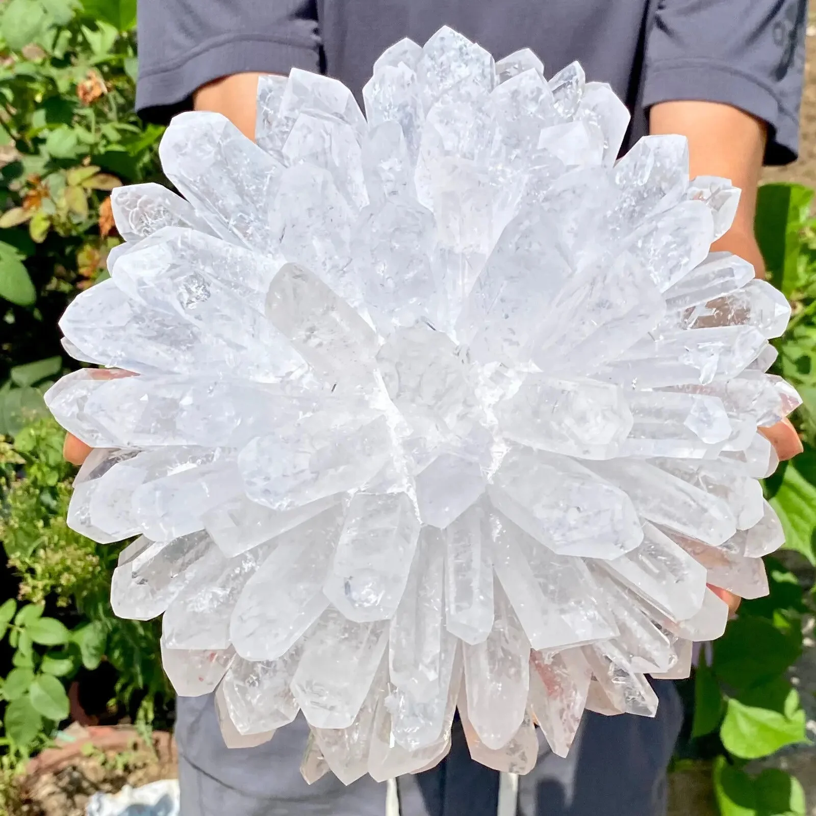 Natural white crystal cluster single point mineral specimen Healing