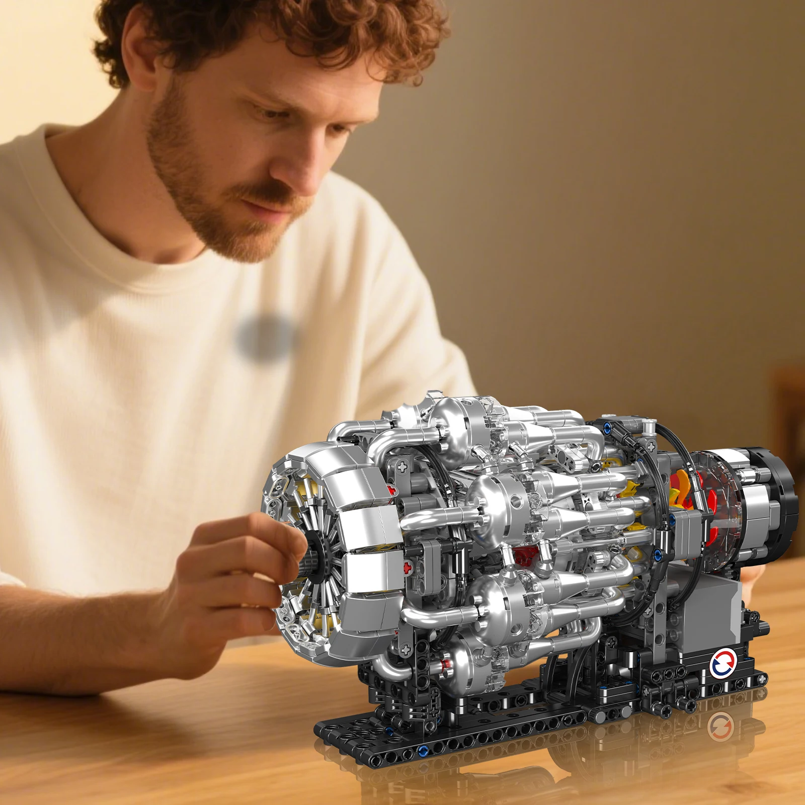 Mould King 10216 Turbojet Engine Building Blocks Simulation Model STEM DIY Bricks Toys Teens Aviation Enthusiasts Christmas Gift