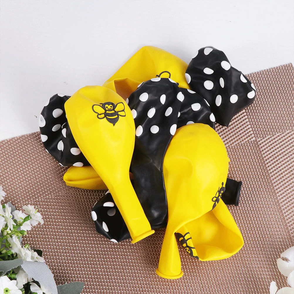 

20Pcs Bee Dot Party Latex Balloons Birthday Shower 12 Inches Printed Balloon Party Decoration Printed Latex Balloons