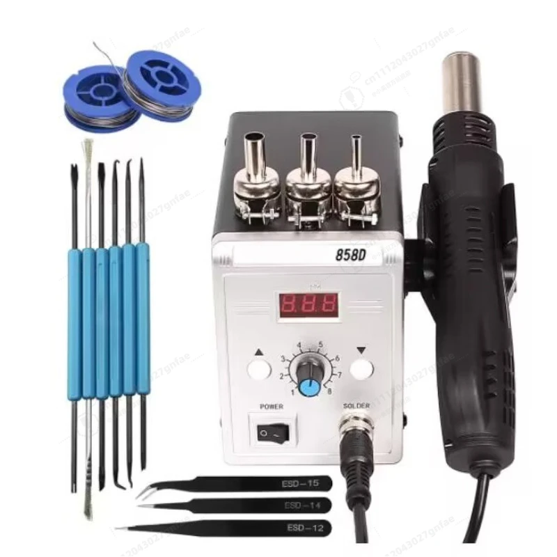 Hot Air Gun Welding Table 858D Adjustable Temperature Anti-static Digital Display Constant Temperature Dismantling Welding Table