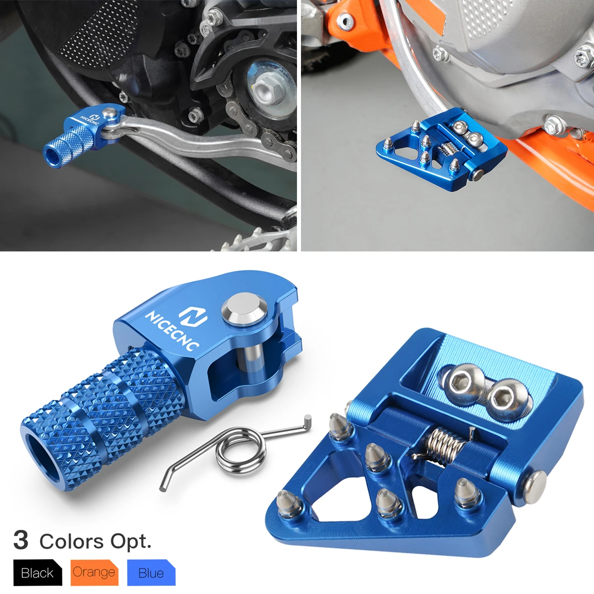 NICECNC For 2017-2024 Husqvarna TE 300 FE 350 KTM EXC 300 250 Adjustable Shift Lever Tip Brake Pedal Tip For GasGas EC 300 21-24