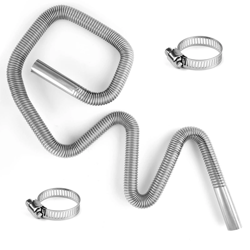 59 Inch Heater Exhaust Pipe, 1 Inch Inner Diameter Flexible Exhaust Tubing Stainless Steel Parking Air Heater Exhaust Hose