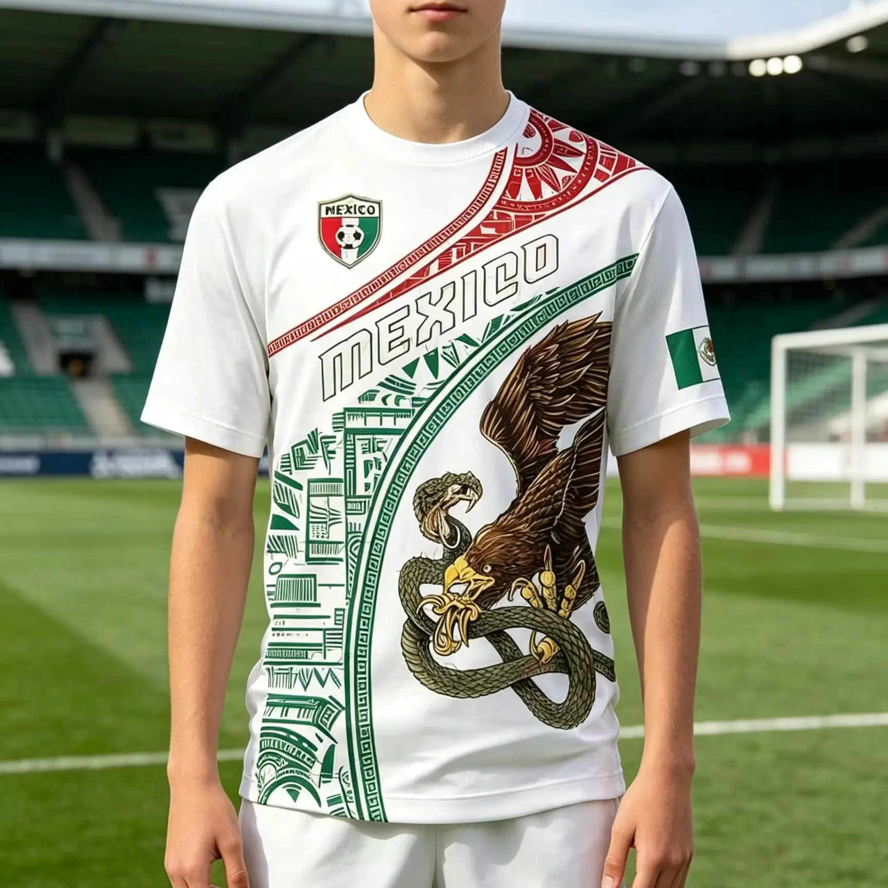 Mexico National Flag Eagle Print Tee Men T Shirt Women Tee Boys Top Children Parent Child Quick Dry Short Sleeves Kids Tshirt
