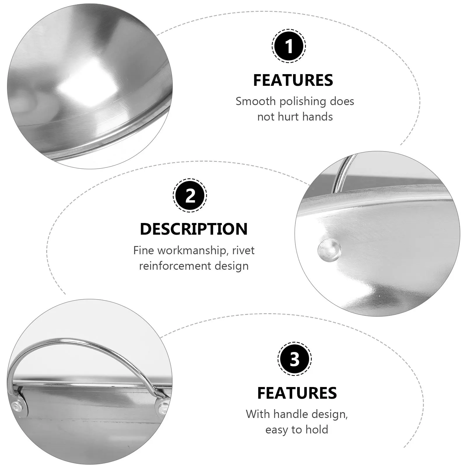 

Многофункциональная сухая кастрюля из нержавеющей стали с двойным ухом, антипригарная кастрюля, кухонная утварь, сковорода с подогревом, бытовая кухня