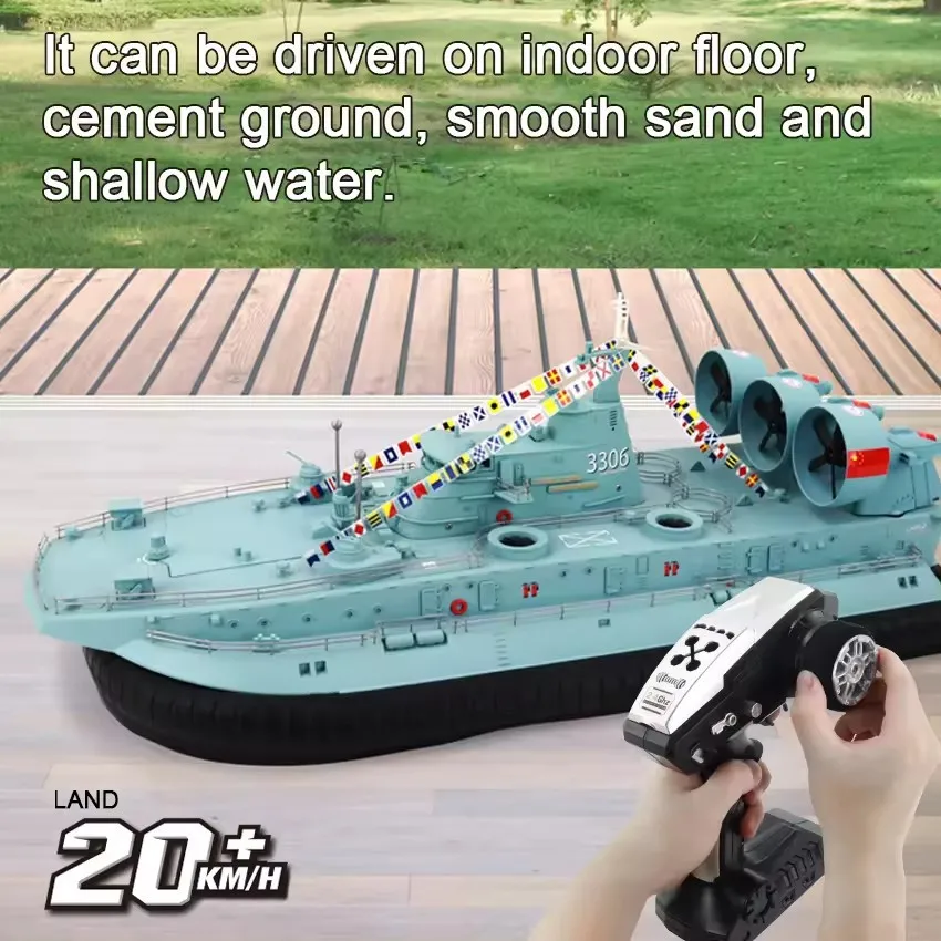 

Heng Guan 1/110 Bison brushless hovercraft HG-C201 large racing boat landing boat amphibious remote control boat