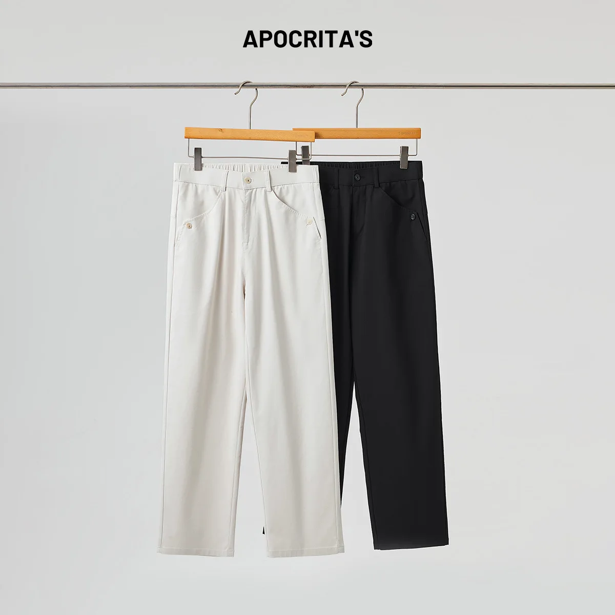 

Мужские повседневные свободные брюки прямого кроя с высокой талией, тонкие, модные, городские, из смесового хлопка, летняя модная одежда