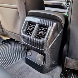 For Ford Ranger T9 2023 2024 ABS Carbon Fiber Armrest Air Vent Cover Rear Air Condition Frame Trim Interior Accessories
