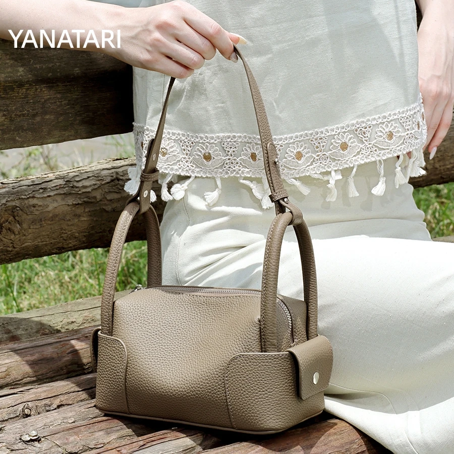 YANATARI Luxury Handbags Female Crossbody Bags Shoulder Bag Women Bags New Fashion 2026 Genuine Cowhide Leather Satchel