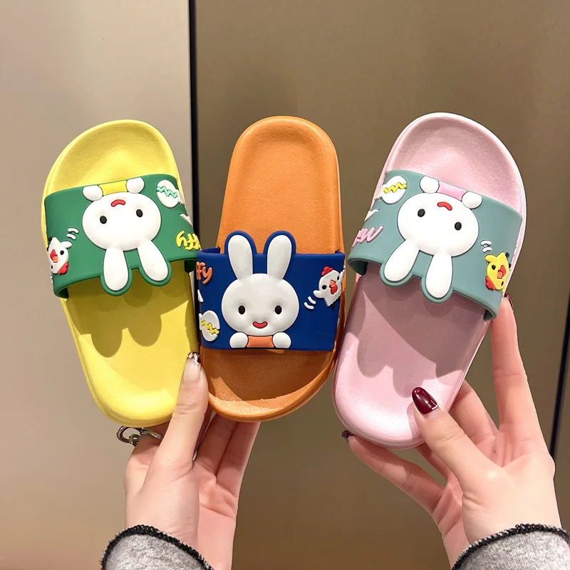 

Children's slippers summer girl baby cute indoor household children bathing non slip soft bottom parent-child boys' slippers