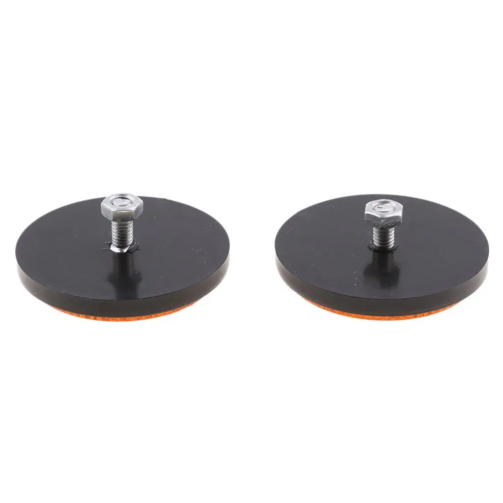 Round Reflective Reflector Plastic Safety Marker for Motorcycle Parts 125 Dirt Bike ATV 2 Pieces Orange