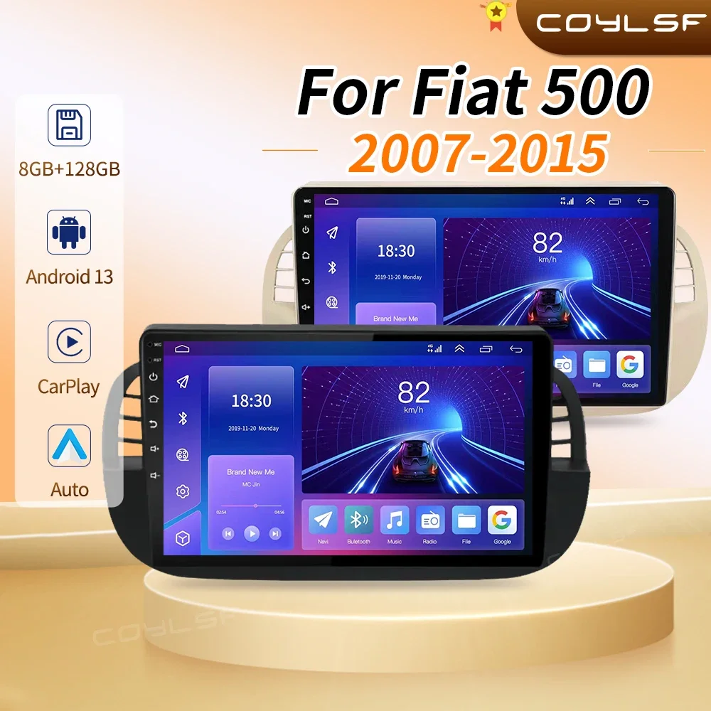 

9 Inch Car Screen Android 13.0 For Fiat 500 Wireless Carplay Wired Android Auto DSP Car Video Player Radio Multimedia GPS BT
