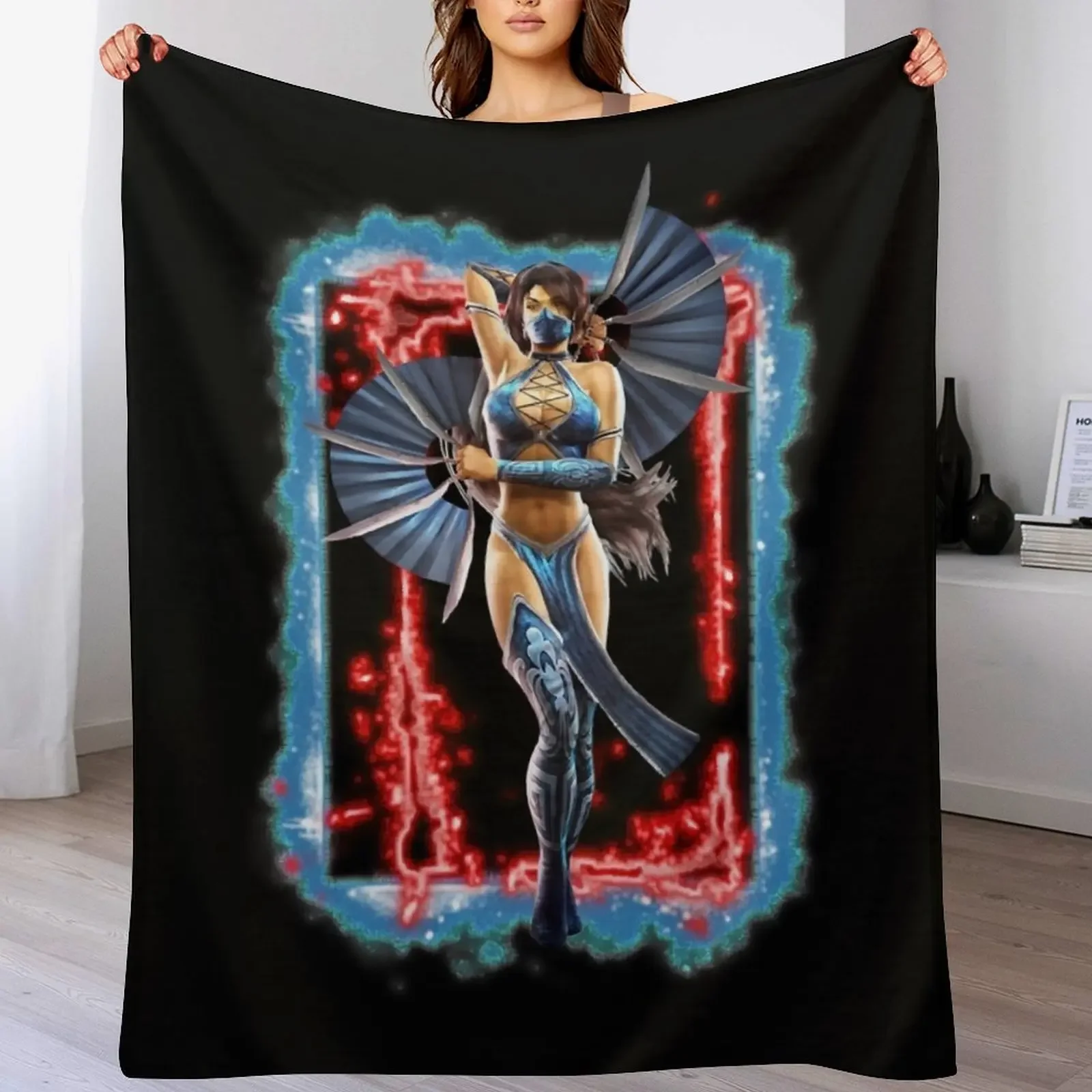 Mortal Kombat - MK9 - Kitana Art - 915207733 Throw Blanket No Pilling Soft Warm Blanket for Bed