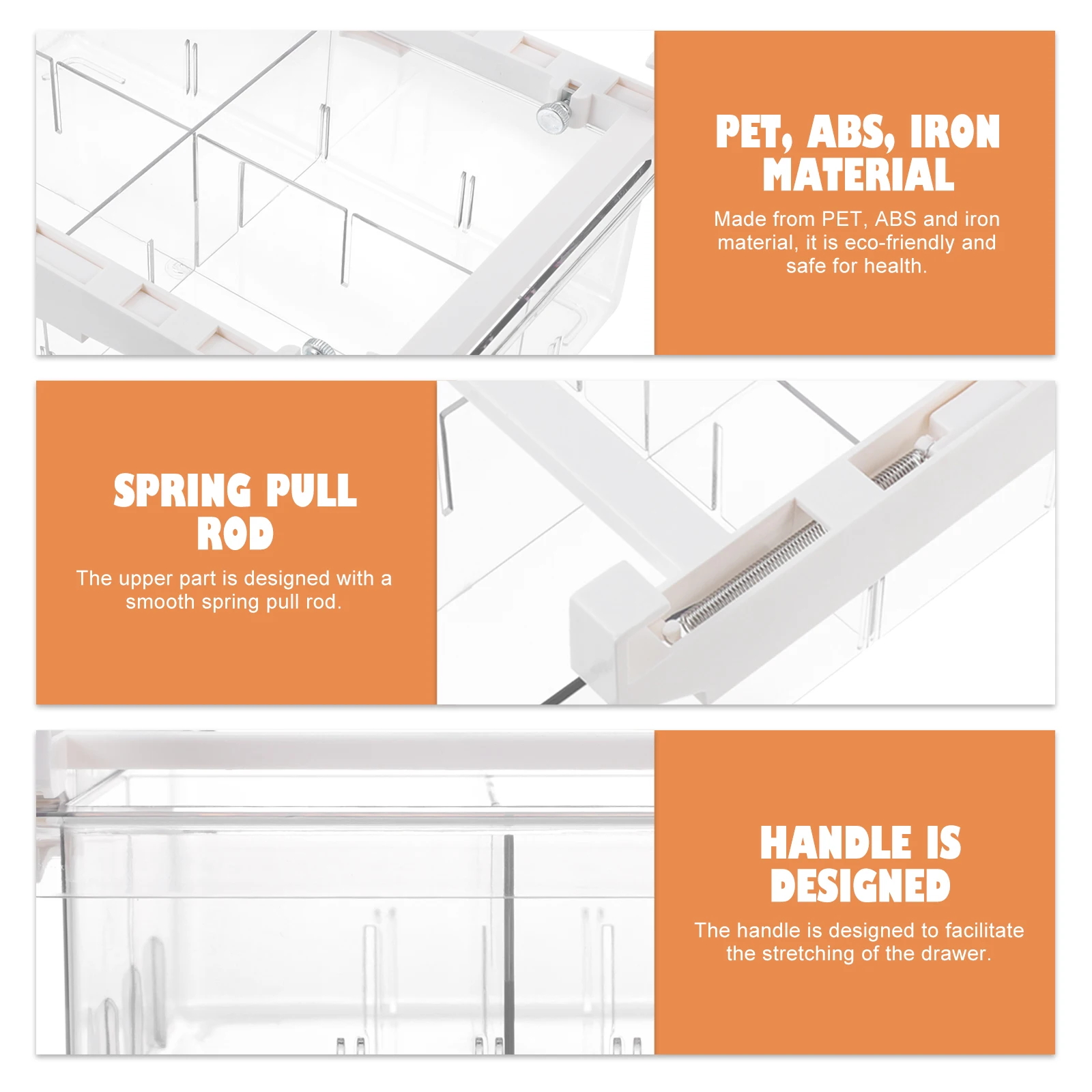 

Food Refrigerator Storage Box Clear Containers for Organizing Iron Retractable Fridge Organizer Bin