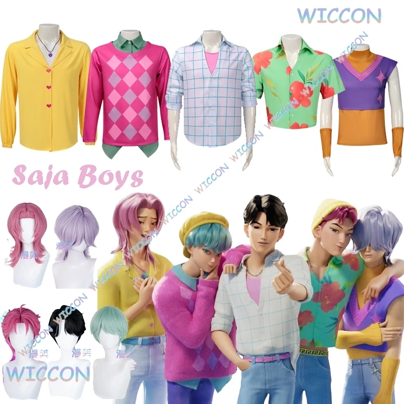 

K-Pop Jinu Saja Boys Demon Hunters, рубашка для косплея, Эбби Mystery Romance, детский костюм, парик, топ, Хэллоуин, групповой сценический костюм, наряды