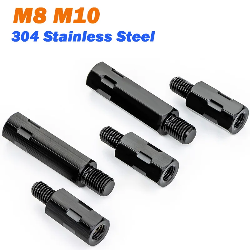 1pcs 304 Stainless Steel Female-male Thread Motorcycle Rearview Mirror Heightening Screws M8 M10 Rh/lh Heightening 27/37/47mm