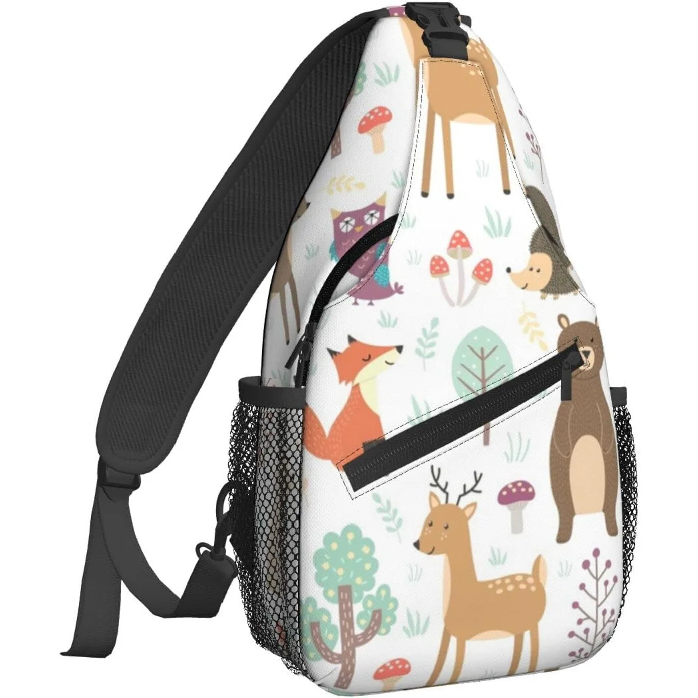 

Fox Deer Bear Sling Bag for Women Crossbody Sling Backpack Men Casual Daypack Backpacks Gym Cycling Travel Hiking