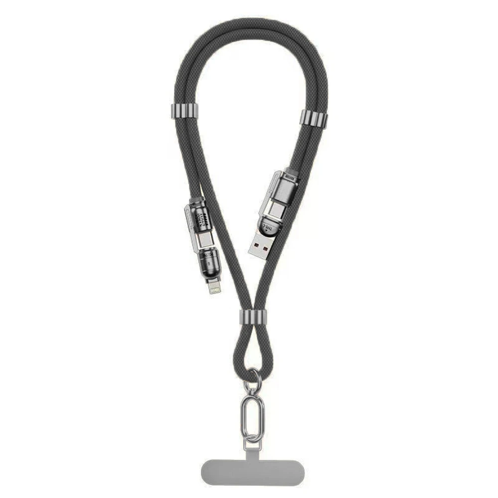 

4 in 1 USB Type-C 240W Fast Charge Cable Type-C to Lightning Mobile Phone Lanyard PD27w Charging Cable for Xiaomi iPhone Oneplus