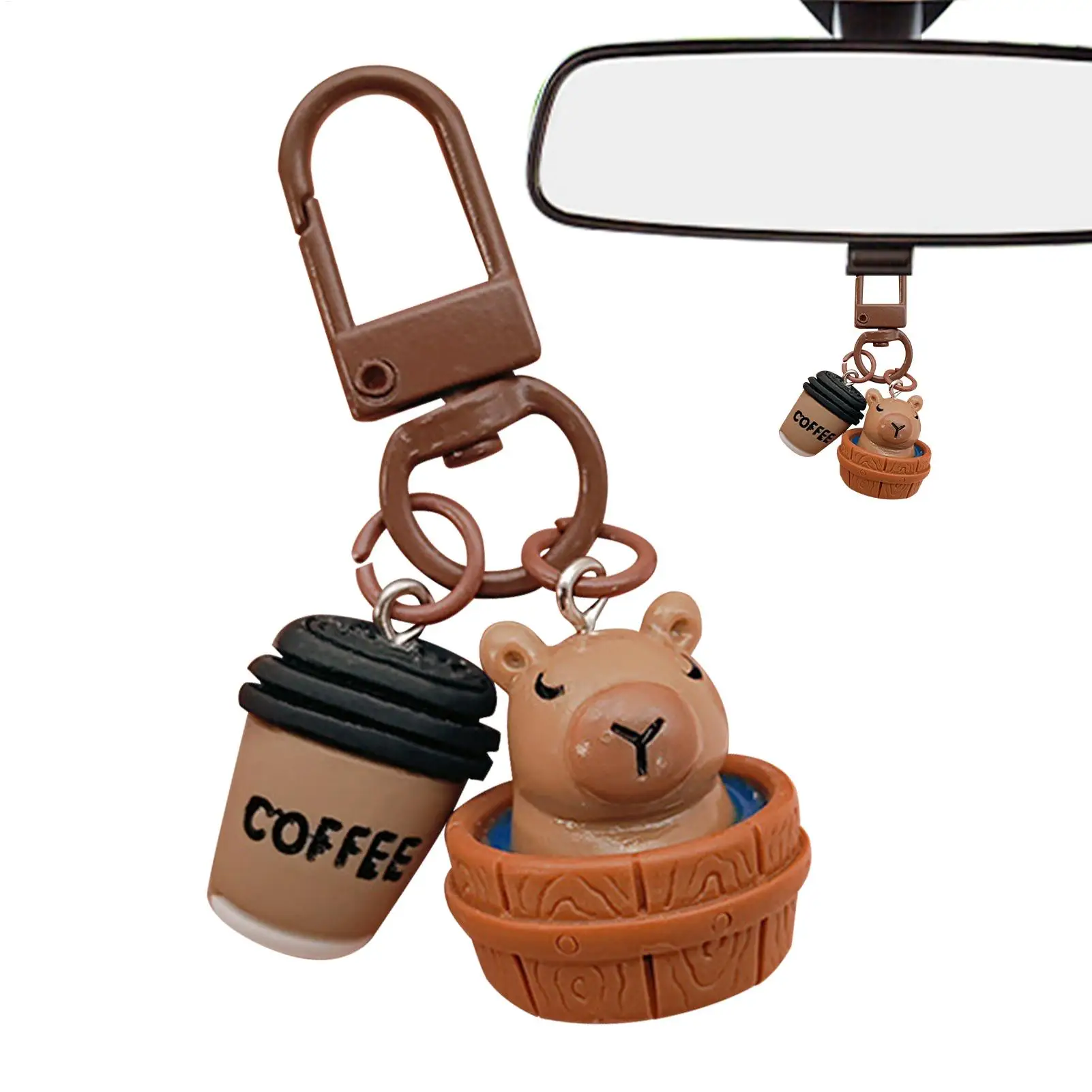 Funny Animal Capybara Keychain Cute Portable Capybara Bag Charm with Metal Hook for Backpacks Mobile Phones Cameras Bags Boys