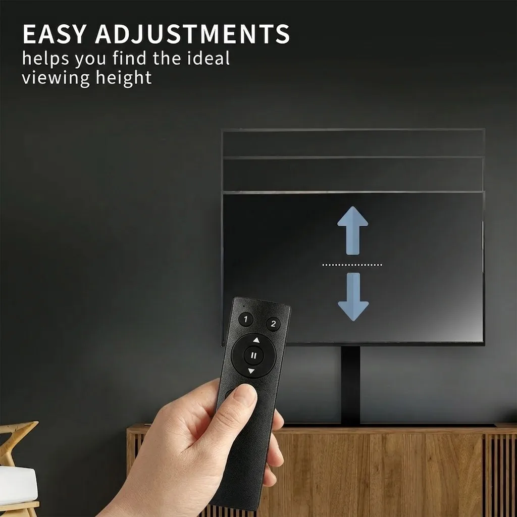 Smart Wireless Remote Motorized TV Lift Mechanism Smooth Electric TV Stand Mount with Height Memory for Modern Living Room