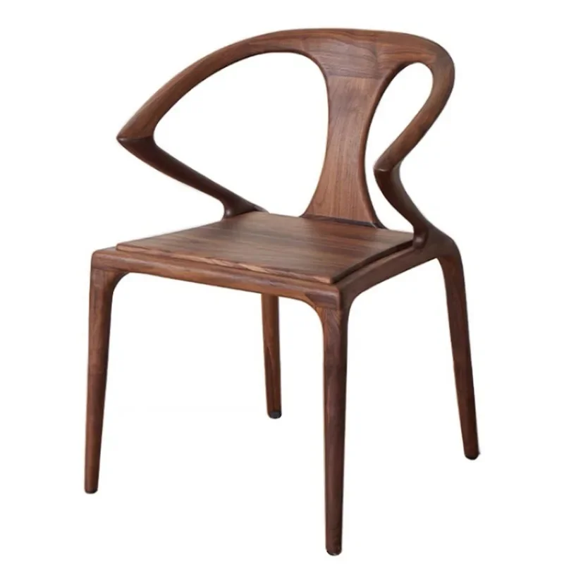 North American black walnut all-solid wood dining chair, log home study, solid wood armchair, back chair