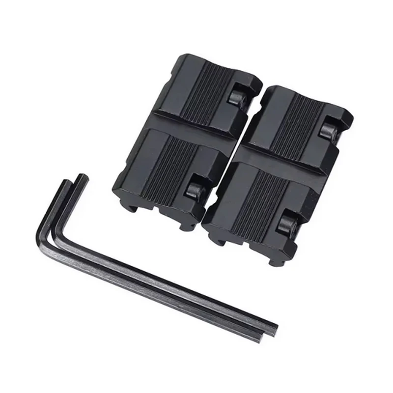 2Pcs Tactical Scope Adapter Mount Base 11mm Dovetail to 20mm Picatinny Rail Mount Hunting Rifle Ring Converter