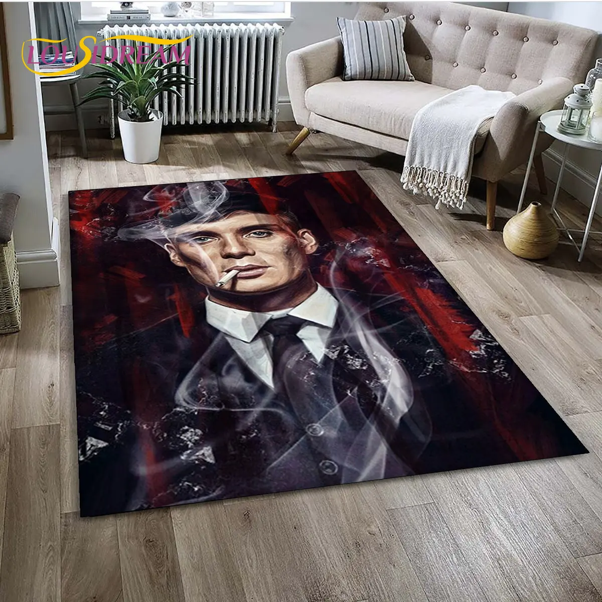 P-Peaky Blinders Tommy Shelby Area Rug,Carpet Rug for Home Living Room Children's Bedroom Sofa Doormat Decor,Non-slip Floor Mat