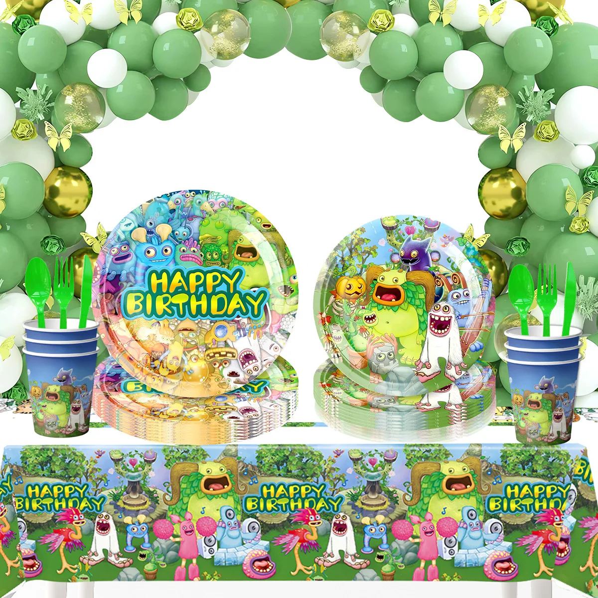 

My Singing Monsters Birthday Party Decoration Baby Shower Kids Favors for Party Supplies Game Paper Cups Plates Tableware Balloo