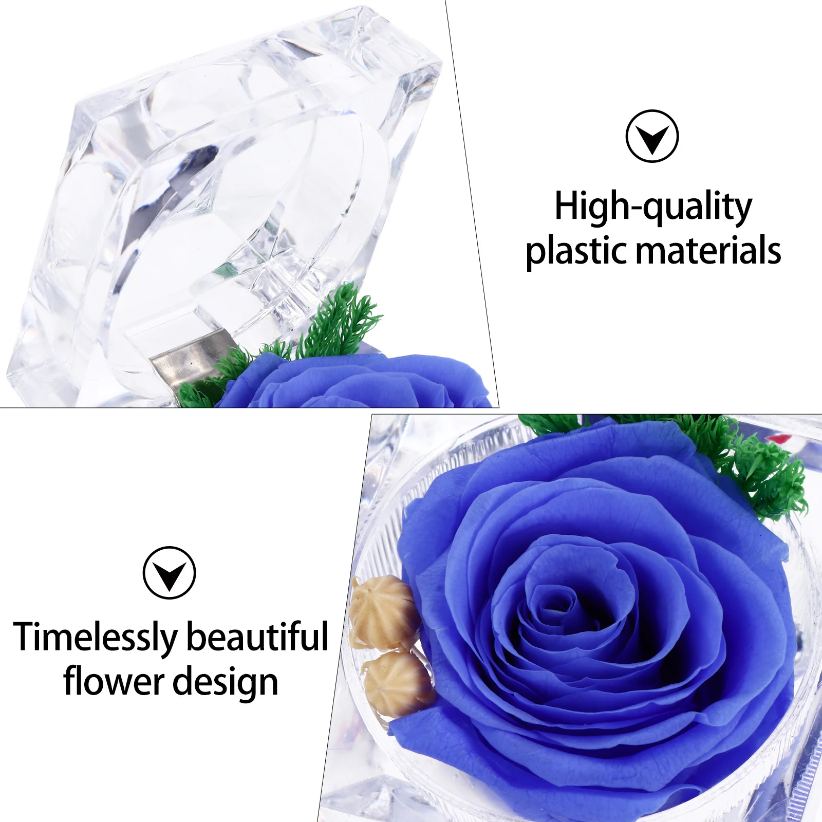 

1Pcs Rose Bud Jewel Case Preserved Flower Box Chic Jewelry Storage Box Romantic Gift Decoration Jewel Case Rose