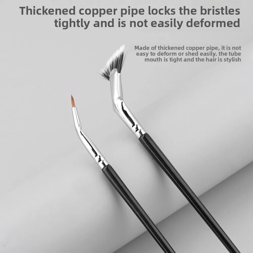 Escova de cílios recortada de ângulo dobrável, ferramenta separadora de cílios de atualização 2025, escova de ventilador de rímel, escova de cílios em forma de leque angular, maquiagem