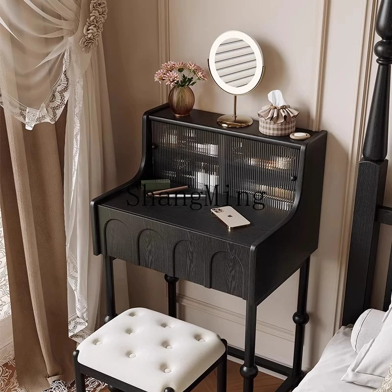

FG solid wood retro dresser small apartment bedroom piano dresser integrated makeup table