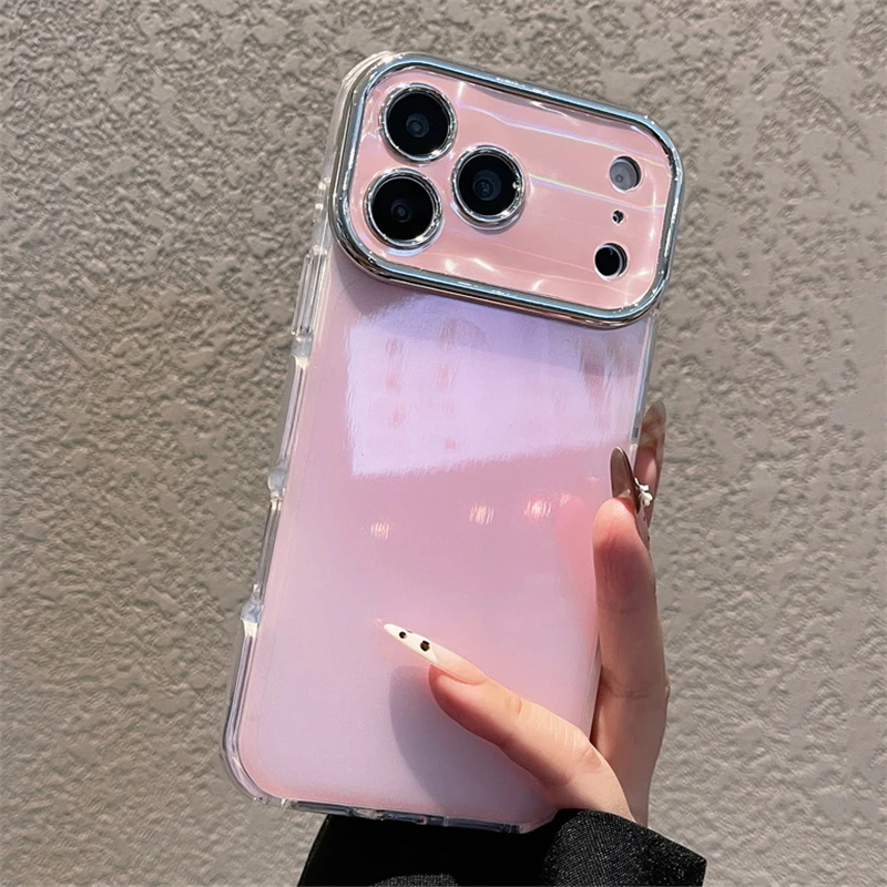 Coque de protection hybride antichoc de luxe avec laser Aurora coloré pour iPhone 17 16 14 15 Plus 13 12 11 Pro Max