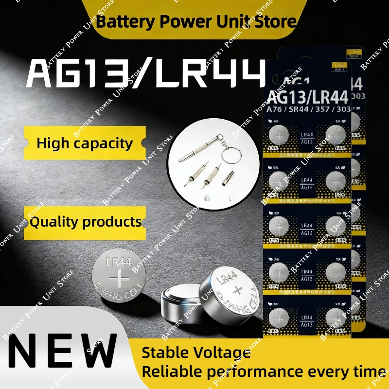 

LR44 AG13 357 SR44 1.5V Zinc-manganese Dioxide Button Coin Cell Battery for Watch Remote Control Toys Clock Electronic Device