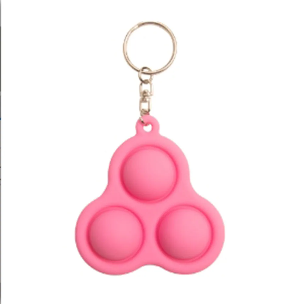 Mi ni Bear Decompression Flip Keychain ilicone Simple Dimple Fidget Toy Kid Stress Relief Sensory Toy Adults Silicone Keychain