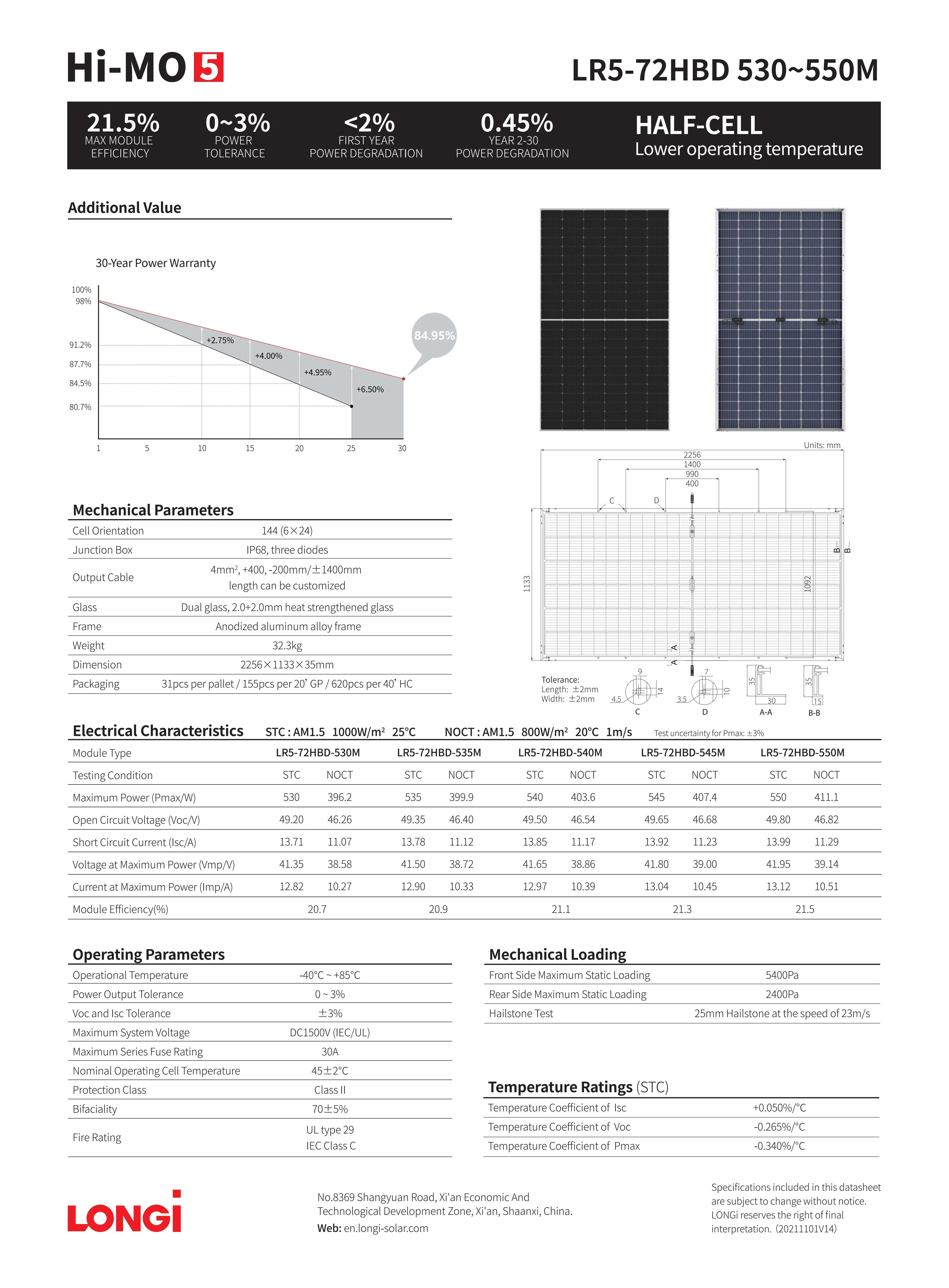 Hot selling Europe Longi Solar Panel solawave 550W 535W energie solaire Pv Modules PV panel