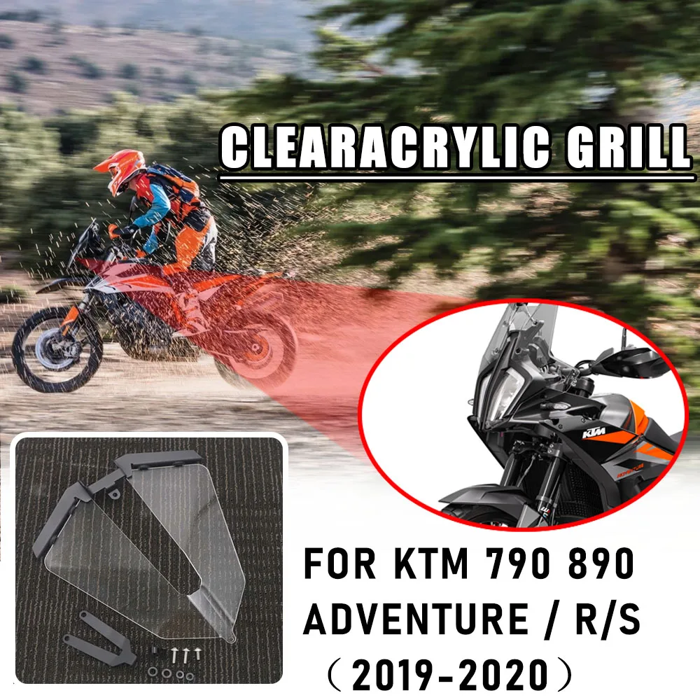 

FOR 790 890ADV Adventure/R/S Transparent NEW Motorcycle Headlight Head Light Guard Protector Cover Protection ClearAcrylic Grill