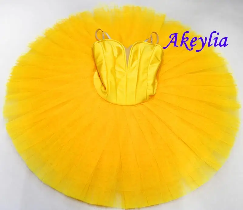 Orange Professional Ballet Tutu without decoration Women Peformance Show Stage Blue Classical Tutu pancake Costume Free Shipping