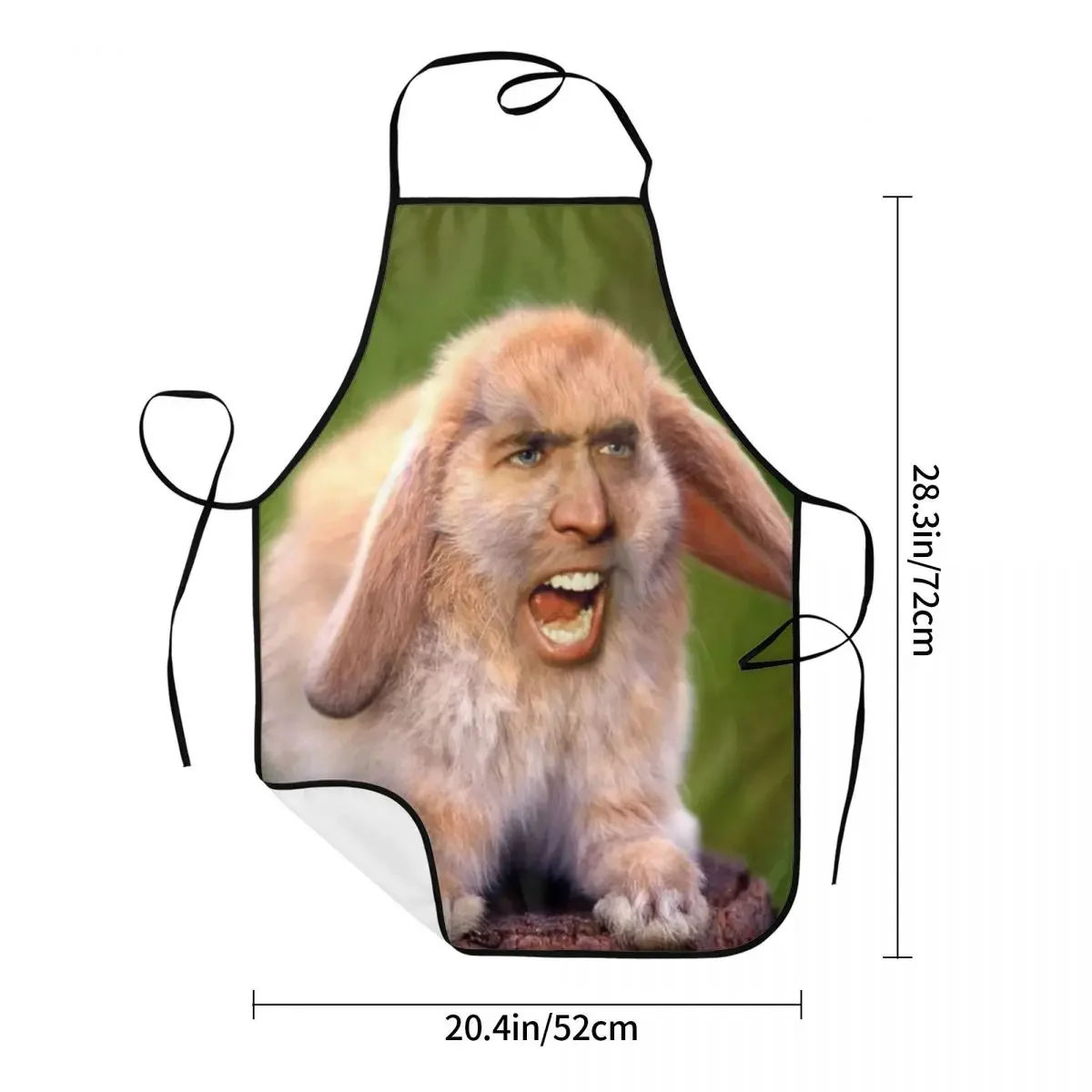 Nicolas Cage Rabbit Apron Women Men Unisex Bib Funny Meme Cooking Kitchen Tablier Cuisine Chef Baking