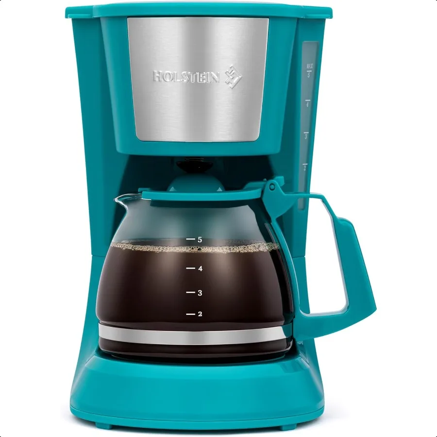 

5 Cup Drip Coffee Maker Convenient and User Friendly with Permanent Filter Borosilicate Glass Carafe Water Level Indicator Auto