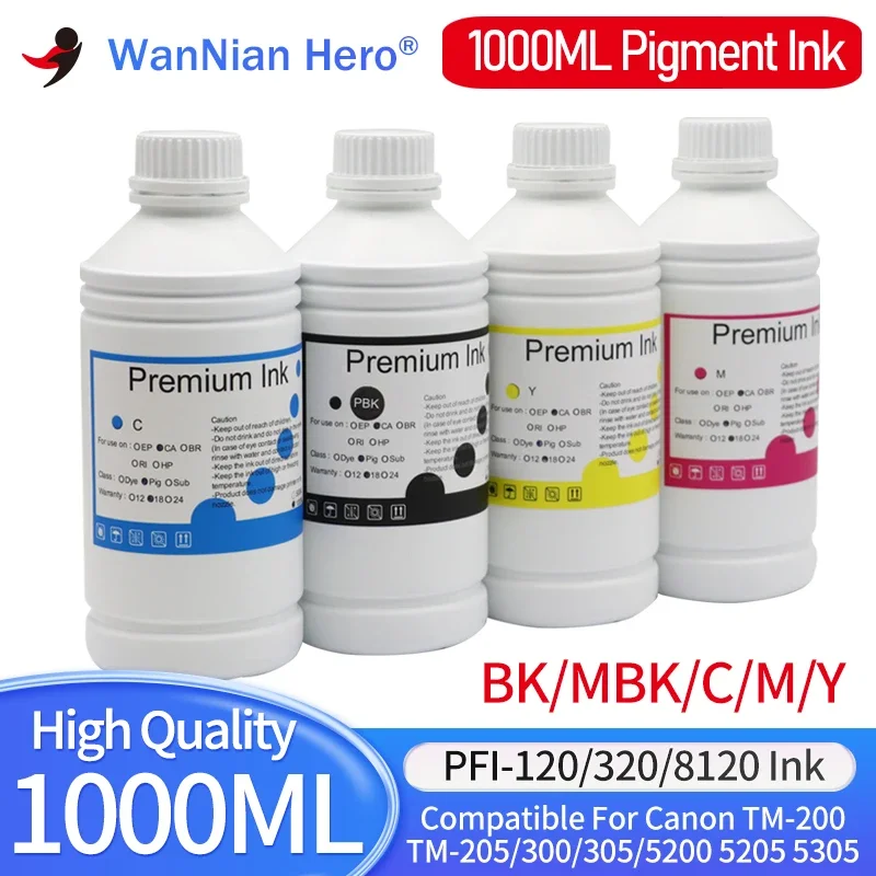 1000ML PFI-120 PFI-8120 PFI-320 Pigment Ink for Canon TM200 TM205 TM300 TM305 TM-5300 TM-5305 TM-5200 TM-5205 GP-200 GP-300 Ink