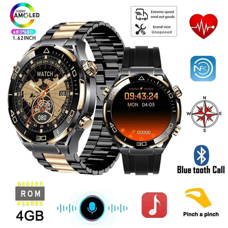 

2024 New Men Smartwatch Bluetooth Call 1.62-inch HD Screen Smart Watch Men Outdoor Sports Bracelet Suitable for Huawei Xiaomi