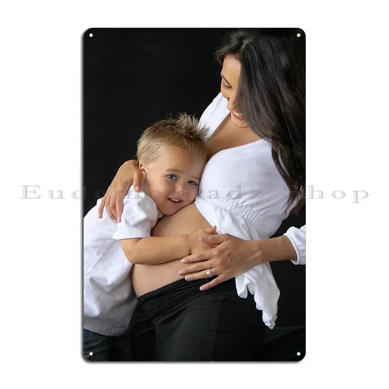 Pregnant Mother With Child Metal Plaque Poster Decoration Designing Classic Club Printed Tin Sign Poster