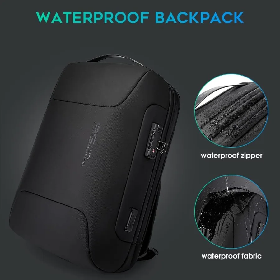 BANGE Anti Theft Business Backpack Fits 15.6 Inch LaptopSmart Work Backpack with USB Charging Port for Office Work Airplane Bus